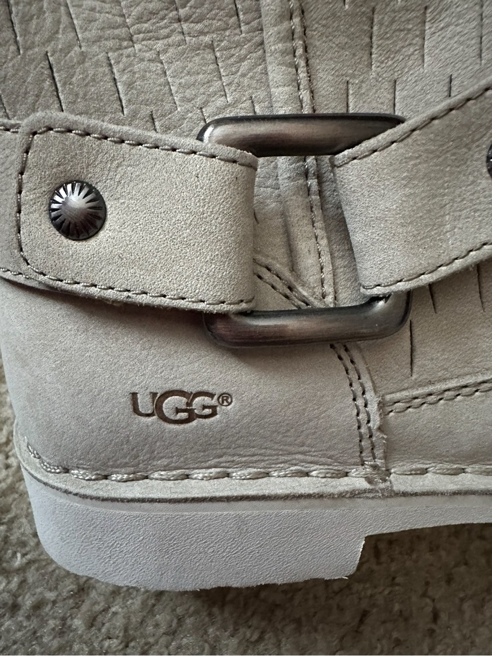 NWOT UGG AUSTRALIA SHANI UGGPURE BOOTS LINED BEIGE TOPSTITCHED BOOT - Picture 6 of 8